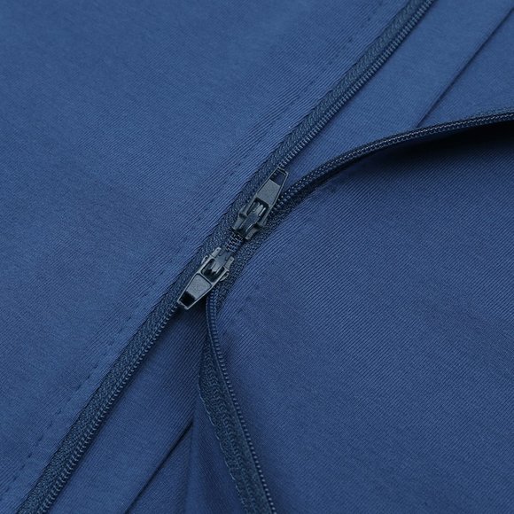 NWT*BABY ROMPER Long Sleeve Blue Cotton Mitted Footed Double Zipper Bodysuit Boy - Picture 7 of 15